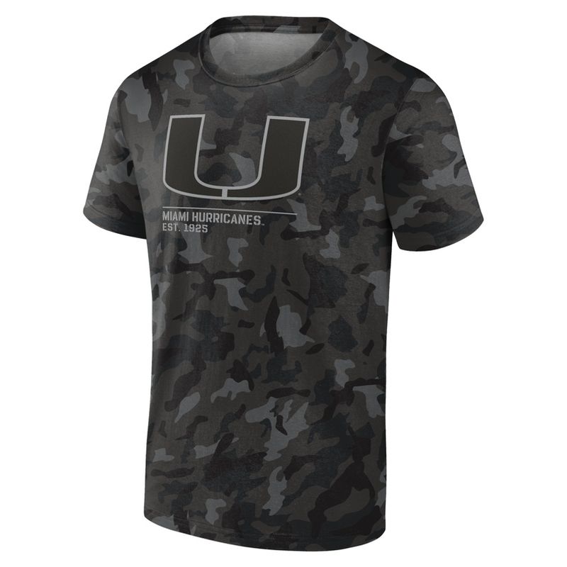 NCAA Miami Hurricanes Men&#39;s Camo Bi-Blend T-Shirt, 2 of 4