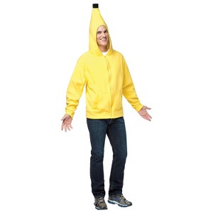Halloween Express Adult Banana Hoodie Costume - 1 of 2