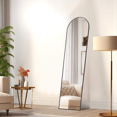 FONTOI Floor Standing Mirror, 21''*64'' Wall Mirror with Stand for Bedroom Living Room Cloakroom Entryway, Black, 21"*64"*13.7"