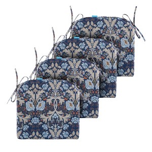 ARTPLAN Outdoor Chair Cushions for Patio Furniture, Waterproof Outdoor Cushions, Round Corner Patio Chair Cushions Set of 4 with Ties,17"x16"x2" - 1 of 4