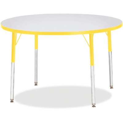 Jonti-Craft Berries Adult Height Color Edge Round Table (42 x 42) in Yellow