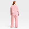 Women's Cloud Knit Modal Long Sleeve Notch Collar Top and Pants Pajama Set - Auden™ - 2 of 3