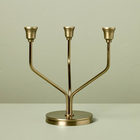 Oversized Metal outlets Candelabra Antique Brass - Hearth & Hand