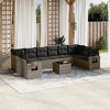 vidaXL Garden Sofa Set Grey PE rattan, powder-coated steel, tempered glass - 2 of 4