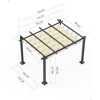 Garvee Outdoor Aluminum Pergola with Upgraded Retractable Canopy--Outdoor Shelter Suitable for Gardens, Backyard, Lawn, Deck - 2 of 4