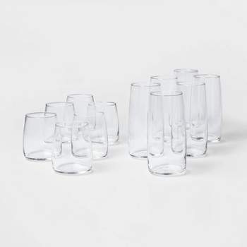 16.4oz Glass Stackable Tall Tumblers Set of 6 - Threshold