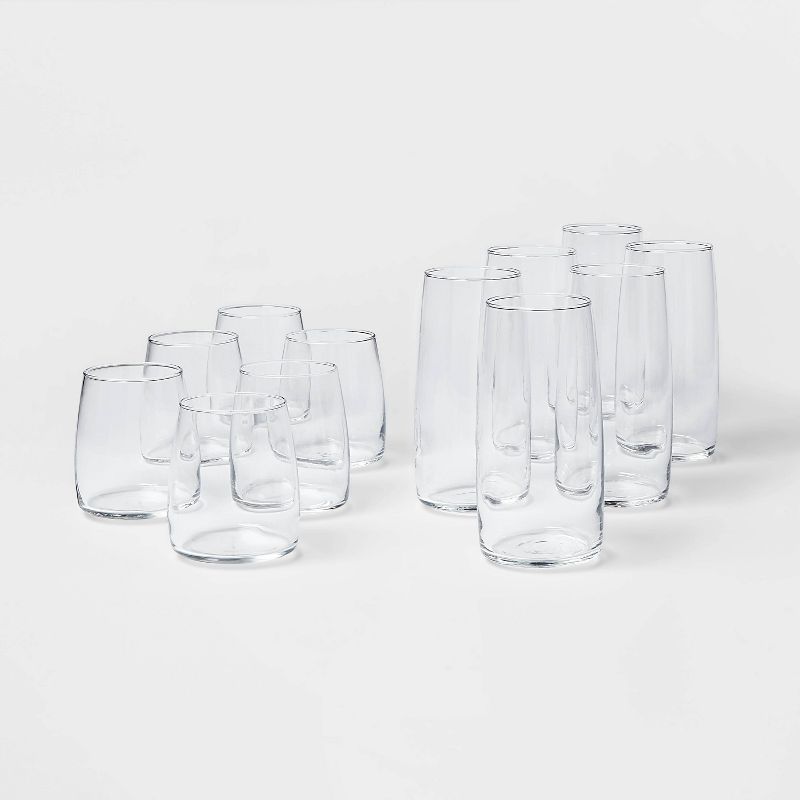 12pc Glass Cranston Double Old Fashion and Cooler Glasses Set - Threshold&#8482;, 1 of 8