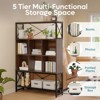Bestier 43" W Bookshelf with LED Light, Industrial Bookcase with 6 Cubes and 3 Open Storage Shelves, Walnut - 2 of 4