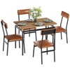 5 Piece Dining Table Set With 4 Chairs, Wooden Kitchen Table Set - 2 of 4