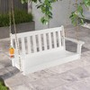 Tangkula 54" HDPE Porch Swing Outdoor Patio Hanging Chair w/ Cup Holder Adjustable Chain - 2 of 4