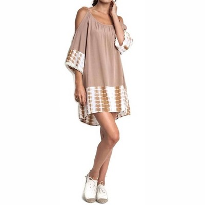 Women's Tie Dye Cold Shoulder Tunic Dress - KORI