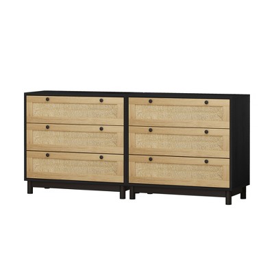 VYNXARIA 4 Drawers Rattan Cabinet,for Bedroom,Living Room,Dining Room,Hallways,Easy Assembly