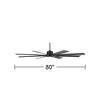 80" Possini Euro Design Defender Modern Indoor Outdoor Ceiling Fan with Dimmable LED Light Remote Control Matte Black Damp Rated for Patio Exterior - 4 of 4