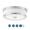 Progress Lighting Bezel Collection 1-Light LED Flush Mount, Brushed Nickel, Etched White Glass Shade - 4 of 4