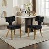 Kumasinova Mid Century Modern Counter Height Bar Stools Set of 2, Farmhouse Upholstered Counter Stools with Copper Nails,Armless Counter Height Stools - 3 of 4