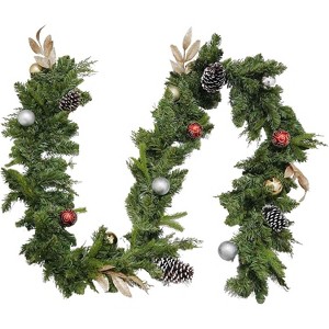 9ft Christmas Cedar Garland Artificial Realistic Soft and Thickness Green Cedar Pine Garland for Home Fireplace In/outdoor Holiday Party Decoration - 1 of 4