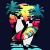 Junior's Design By Humans Penguin Summer Vacation By clingcling T-Shirt - 2 of 3