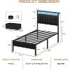 Twin Bed Frames Grey Upholstered Headboard with Shelves Metal Platform Bed with 2 Under-Bed Storage (Fabric Drawer on Wheels) No Box Spring Needed - 2 of 4