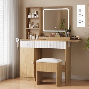 Vanity Desk With Mirror and Lights - 1 of 4