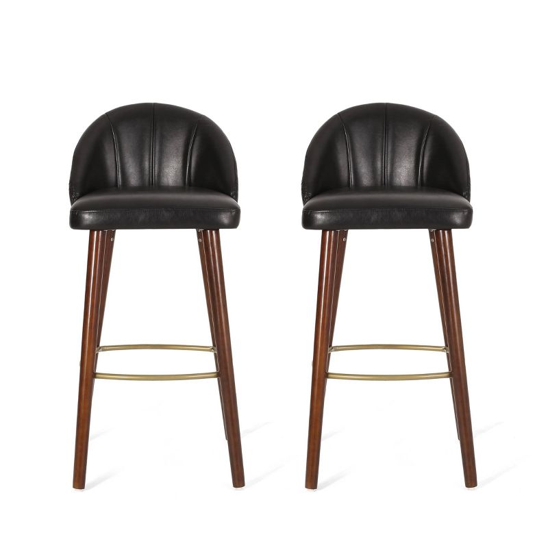 2pc Cullimore Contemporary Channel Stitch Counter Height Barstools - Christopher Knight Home, 1 of 12