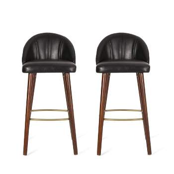 2pc Cullimore Contemporary Channel Stitch Counter Height Barstools - Christopher Knight Home
