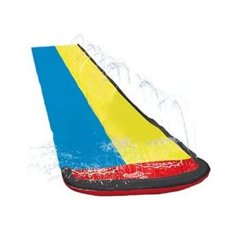 Wham-O Slip N' Slide 16 Feet Double Sliding Lane Water Racer with Inflatable Slide Boogie Board for Beach and Swimming Pool Activities, Multicolor