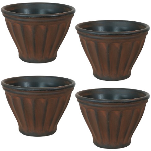 Sunnydaze Indoor/Outdoor Patio, Garden, or Porch Weather-Resistant  Double-Walled Charlotte Flower Pot Planter - 16