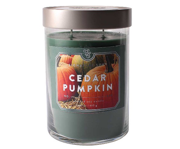 21oz X-Large Jar 2-Wick Candle Cedar Pumpkin - Signature Soy
