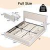 Full Size Bed Frame - Tufted Wingback Headboard & 4 Storage Drawers, Corduroy Upholstered Platform with Wood Slats, No Box Spring - 2 of 4