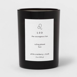 8oz Glass Jar Zodiac Candles Black - Threshold™ - 1 of 2