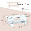 FURNIinspire Coffee Tables 43.3 Inch Sturdy Coffee Table, Accent Table with Glass Tabletop, Living Room Furniture, White, 43.3"*23.6"*16.7" - 3 of 4
