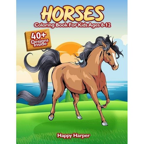 Download Horses Coloring Book Large Print By Harper Hall Paperback Target