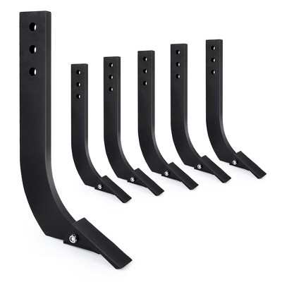 Box Blade Shank, 16'' Ripper Shank, 3 Holes Scraper Shank, Scarifier Shank with Removable Tapered Teeth and Pins, Adjustable Shanks Assembly, 6 Pack