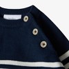 Stellou & Friends 100% Cotton Striped  Long Sleeve Crew Neck Sweater w/ Shoulder Buttons  - 18-24 Months / Navy with White Stripes - 3 of 4