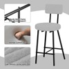Boucle Upholstered Bar Stools Set of 2, Modern Counter Height Bar Chairs with High Back, Footrest and Metal Leg - 4 of 4