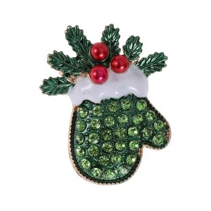 Unique Bargains Christmas Brooches CZ0472-2 Alloy Dripping Wax Black 1 Pc - 1 of 4