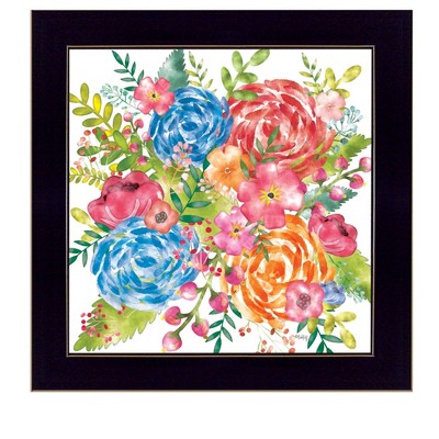 HomeRoots Spring Floral Black Framed Print Wall Art