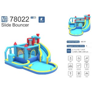 Inflatable Bounce House for Kids, Water Bounce House with Double Slides, Jumping Bouncy Castle with Air Blower for Park Backyard Party Birthday - 1 of 1