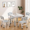 homfan Kids Table and 4 Chairs Set with Graffiti Desktop, Height Adjustable Toddler Table and Chairs Set for Reading, Drawing, Playing, Eating - 2 of 4