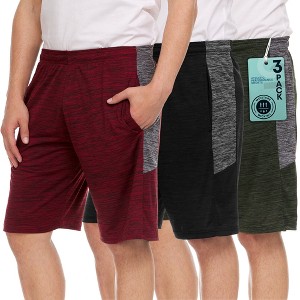 Men's Athletic Shorts with Pockets Quick Dry Fit Moisture Wicking Gym Workout Shorts for Men for Basketball, Running, Pack of 3 - 1 of 4