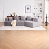 129.5" Deep Seat Memory Foam Sectional Sofa, No Assembly, Chenille Fabric Sofa Couch with 5 Pillows, Removable Covers - 3 of 4