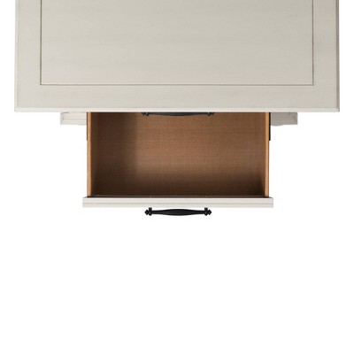 Transitional White 3-Drawer Nightstand with USB Ports