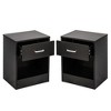 Karl Home 1-Drawer Black MDF (Medium-Density Fiberboard) 15.75in. W Nightstands - 3 of 4