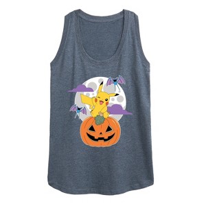 Women's - Pokémon - Pikachu Pumpkin With Moon Graphic Racerback Tank - 1 of 4