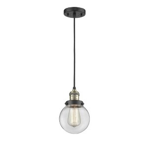 Beacon - 1 Light Cord Hung Mini Pendant In Industrial Style-9.5 Inches Tall and 6 Inches Wide - 1 of 1