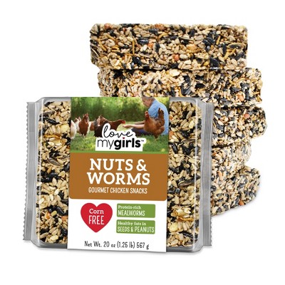 Love My Girls: Chicken Snacks - Nut & Worms - 6 Pack (20oz Seed Cakes)