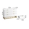 Zstar Bedroom Dressing Table, Six Drawer Metal Leg Dressing Table - 2 of 4