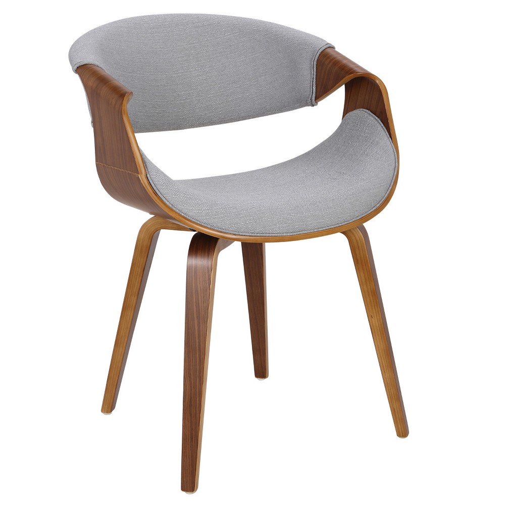 Photos - Chair Curvo Mid-Century Modern Dining Accent  Gray - Lumisource