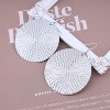 Boho Textured Coin Disc Earrings, Gold Hammered Round Dangle Drop Geometric Jewelry for Women and Girls - 4 of 4