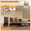 Jojoka Sideboard Buffet Cabinet with Glass Doors,29" Large Buffet Cabinet with Storage,Natural - 3 of 4